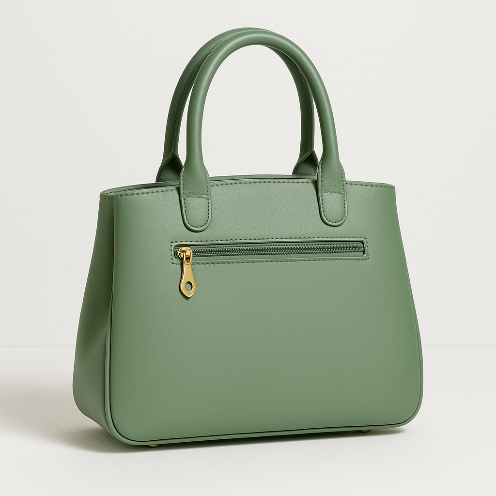 Elegant Mint Green Lace Leather Handbag