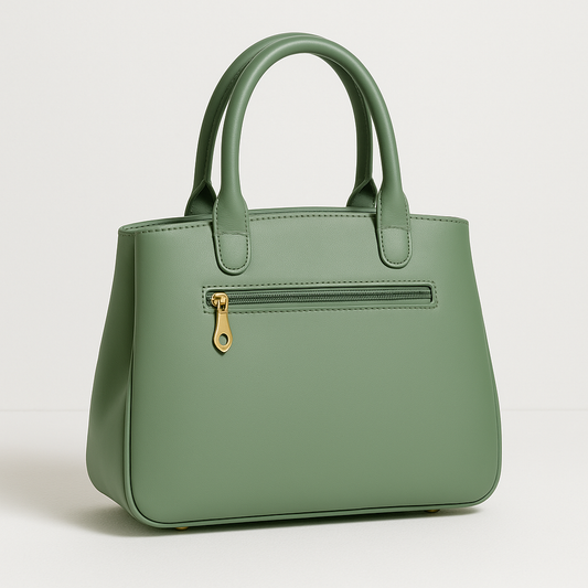 Elegant Mint Green Lace Leather Handbag