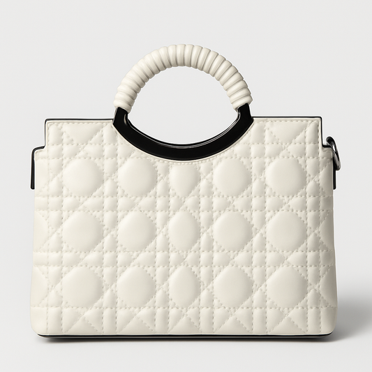 White Luxe Quilted Handbag